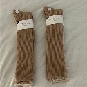 Honeydew BUNDLE 2 sets of knee high Socks (4 pair) Beige/Cream, one size, NWT